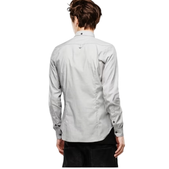 G-Star Raw Correct Men's Admiral Shirt Long Sleeve Blue Diamond Pattern Medium - Picture 9 of 10